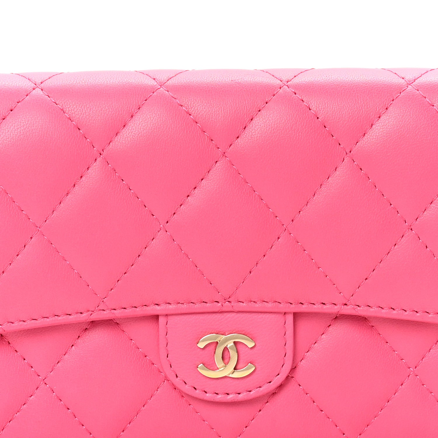 Chanel Lambskin Quilted Large Flap Wallet Pink 9 of 10