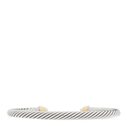 David Yurman Sterling Silver 14K Yellow Gold Pearl 5mm Cable Classics Petite Color Bracelet 2 of 3