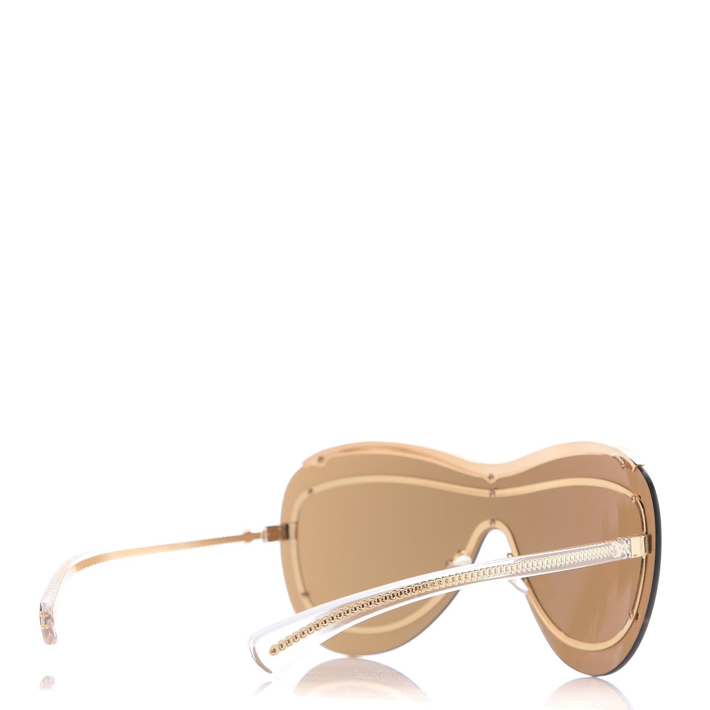 Rimless Shield Chain Sunglasses 71262 Gold