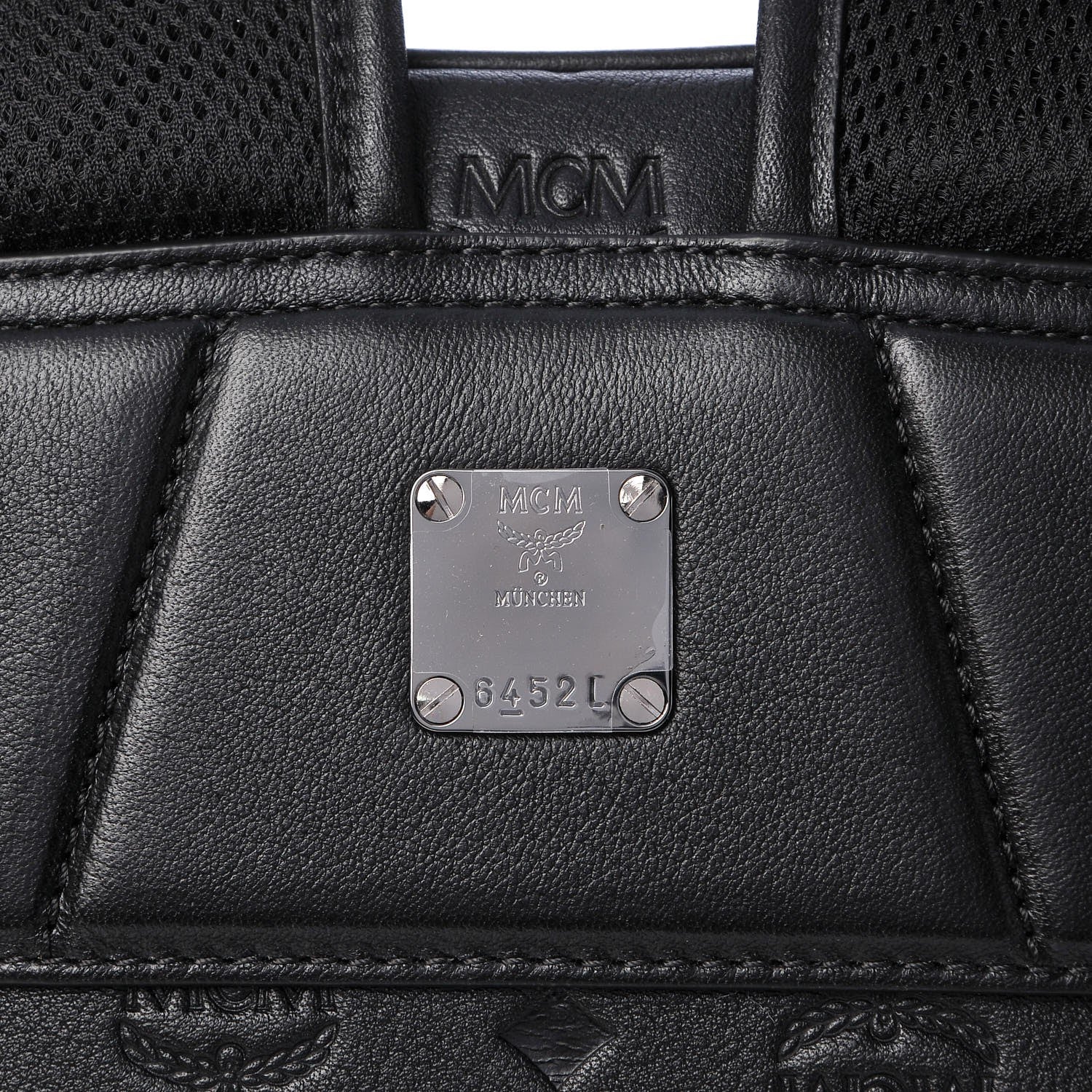MCM Calfskin Ottomar Monogram Duke Backpack Black 7 of 14