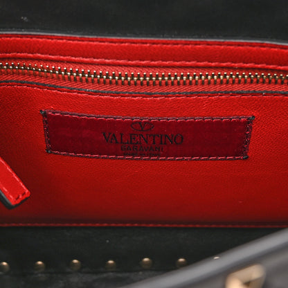 Valentino Garavani Lambskin Ayers Flames Medium Rockstud Spike Shoulder Bag Black 6 of 9
