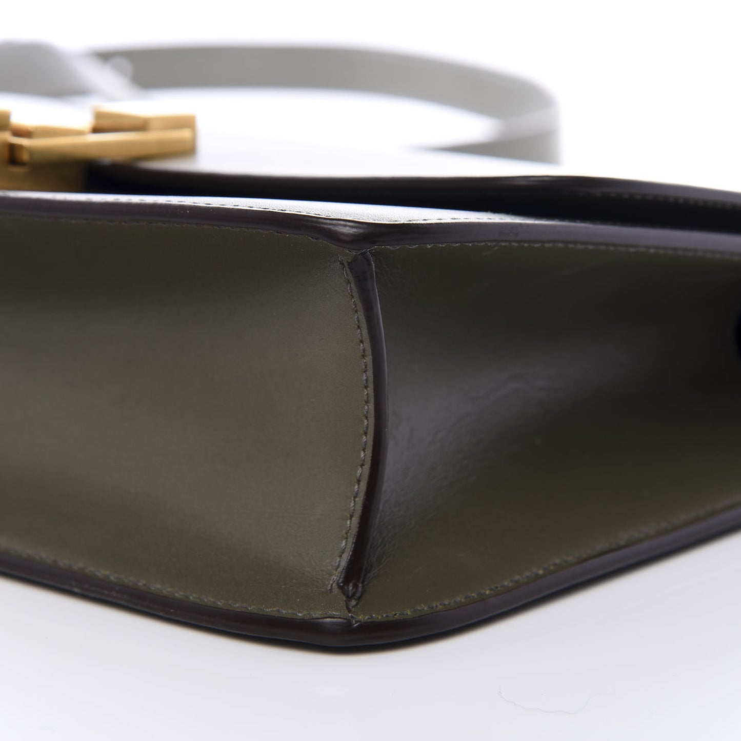 Smooth Calfskin Carre Satchel Khaki
