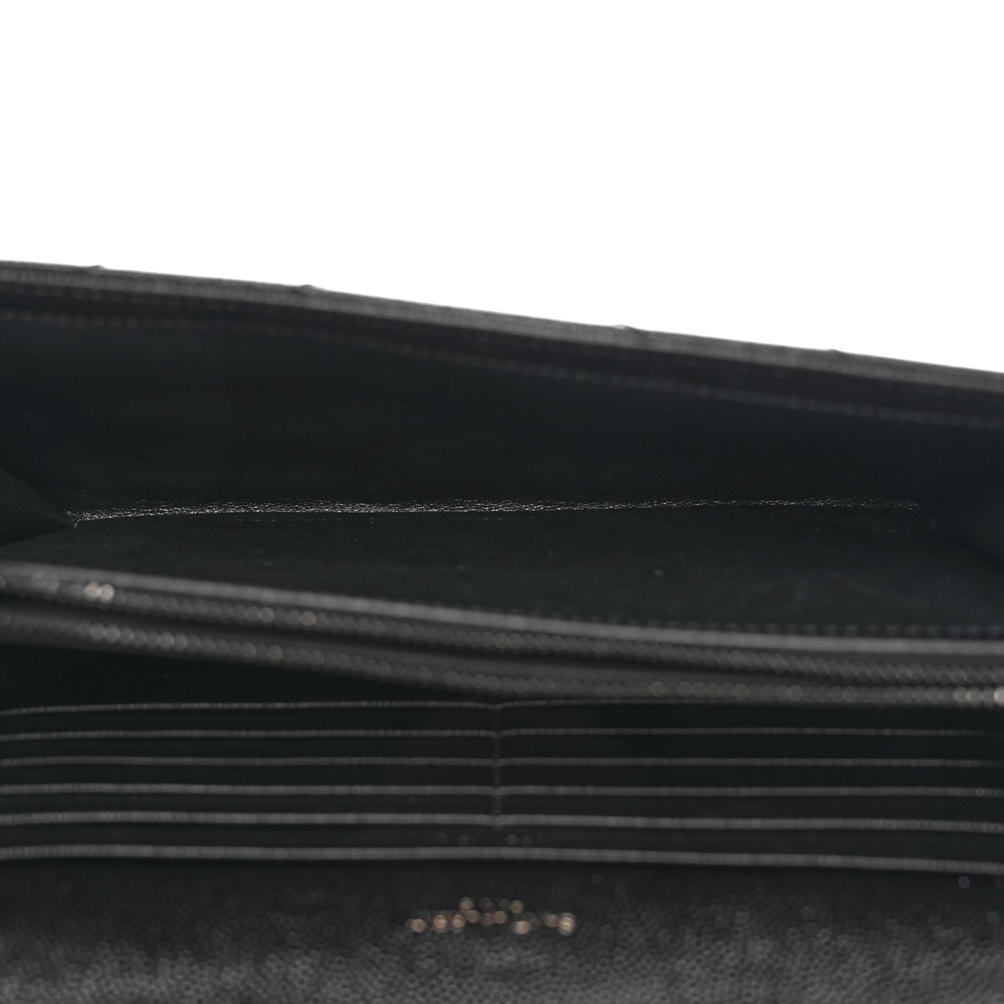 Grain De Poudre Matelasse Chevron Monogram Monochrome Chain Wallet Black