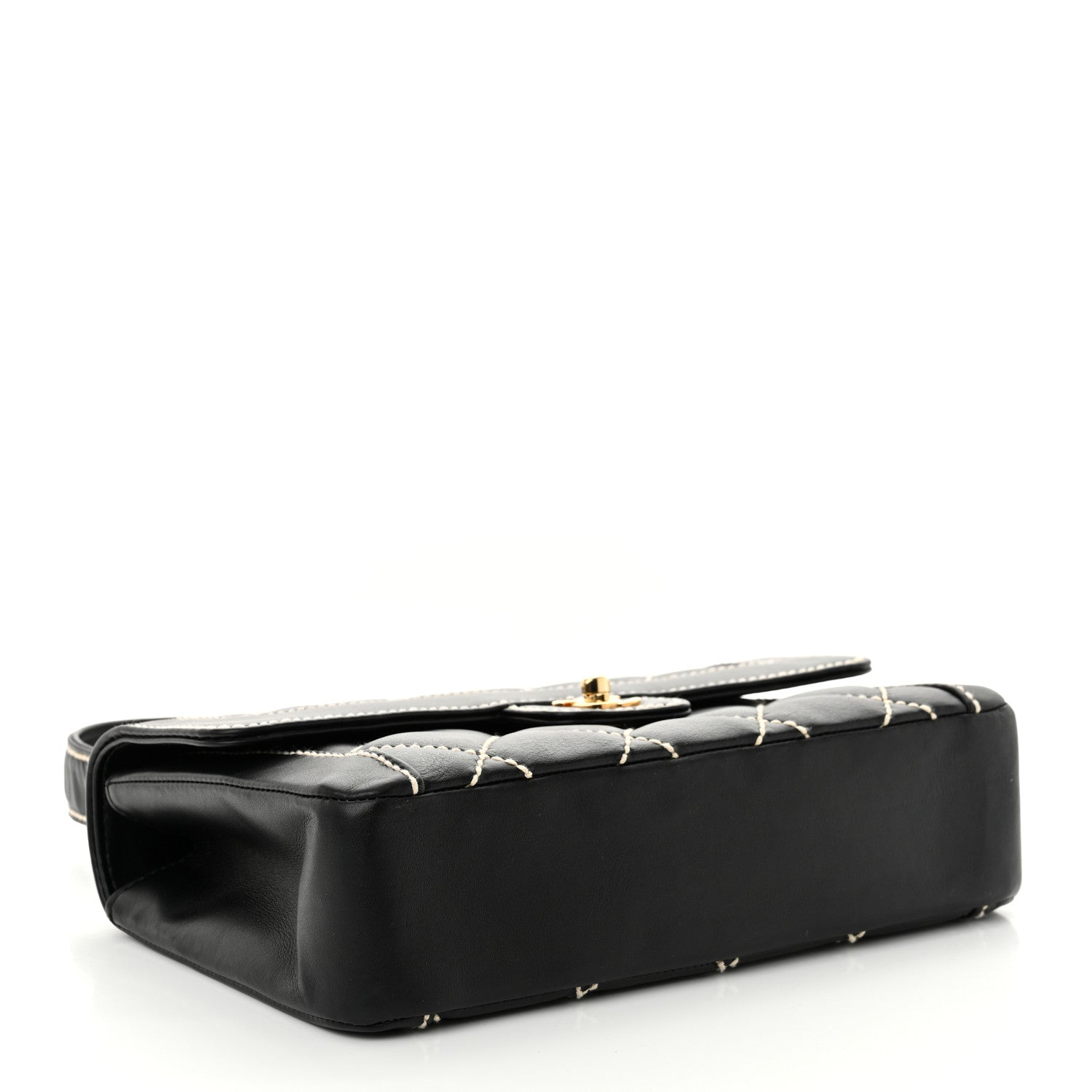 Chanel Calfskin Quilted Wild Stitch Flap Black 4 of 13