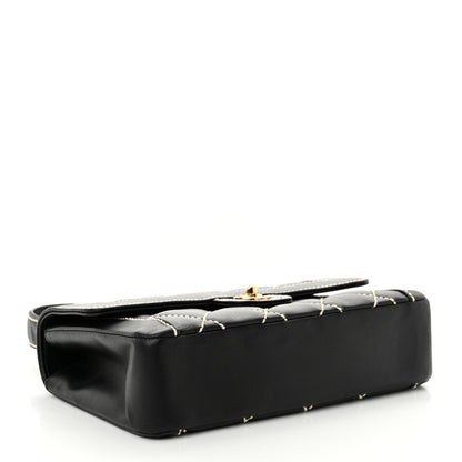 Chanel Calfskin Quilted Wild Stitch Flap Black 4 of 13