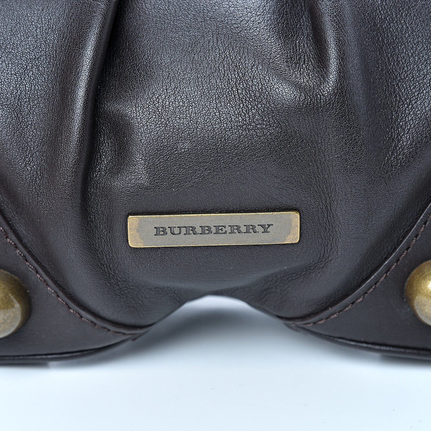 Burberry Calfskin Studded Medium Alverton Hobo Chocolate 12 of 15