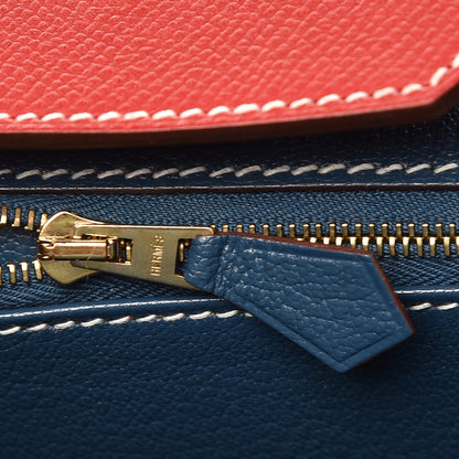 Hermes Epsom Candy Birkin 35 Rouge Casaque Bleu Thalassa 15 of 35