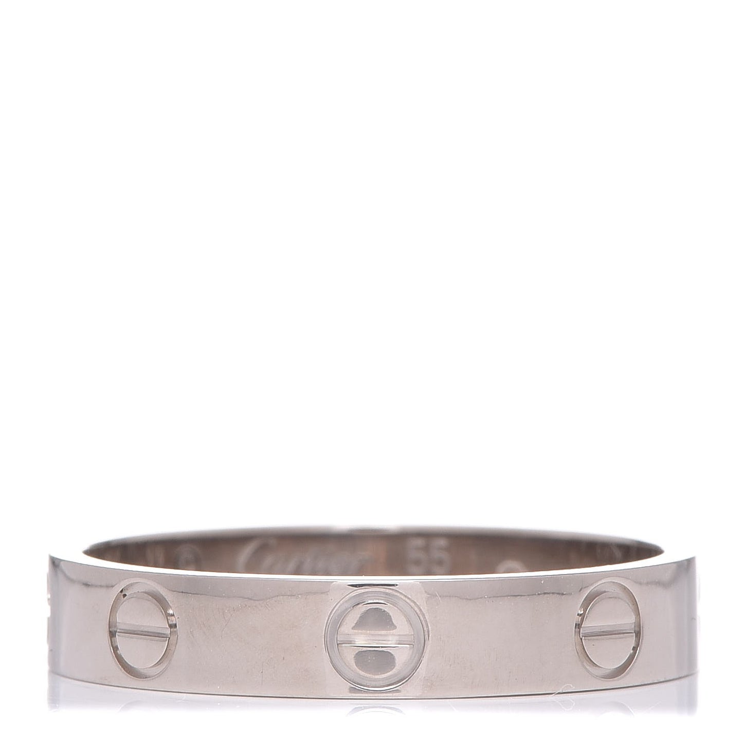 18K White Gold 3.5mm LOVE Wedding Band Ring 55 7.25