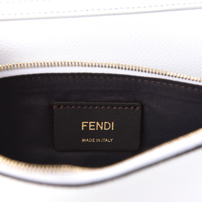 Fendi Vitello Cruise F is Fendi FF 1974 Embossed Medium Envelope Wallet On Chain Optical White Maya Black 8 of 10