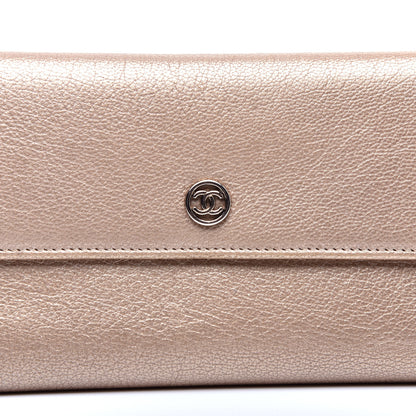 Chanel Metallic Goatskin Large Flap Wallet Beige 9 of 9