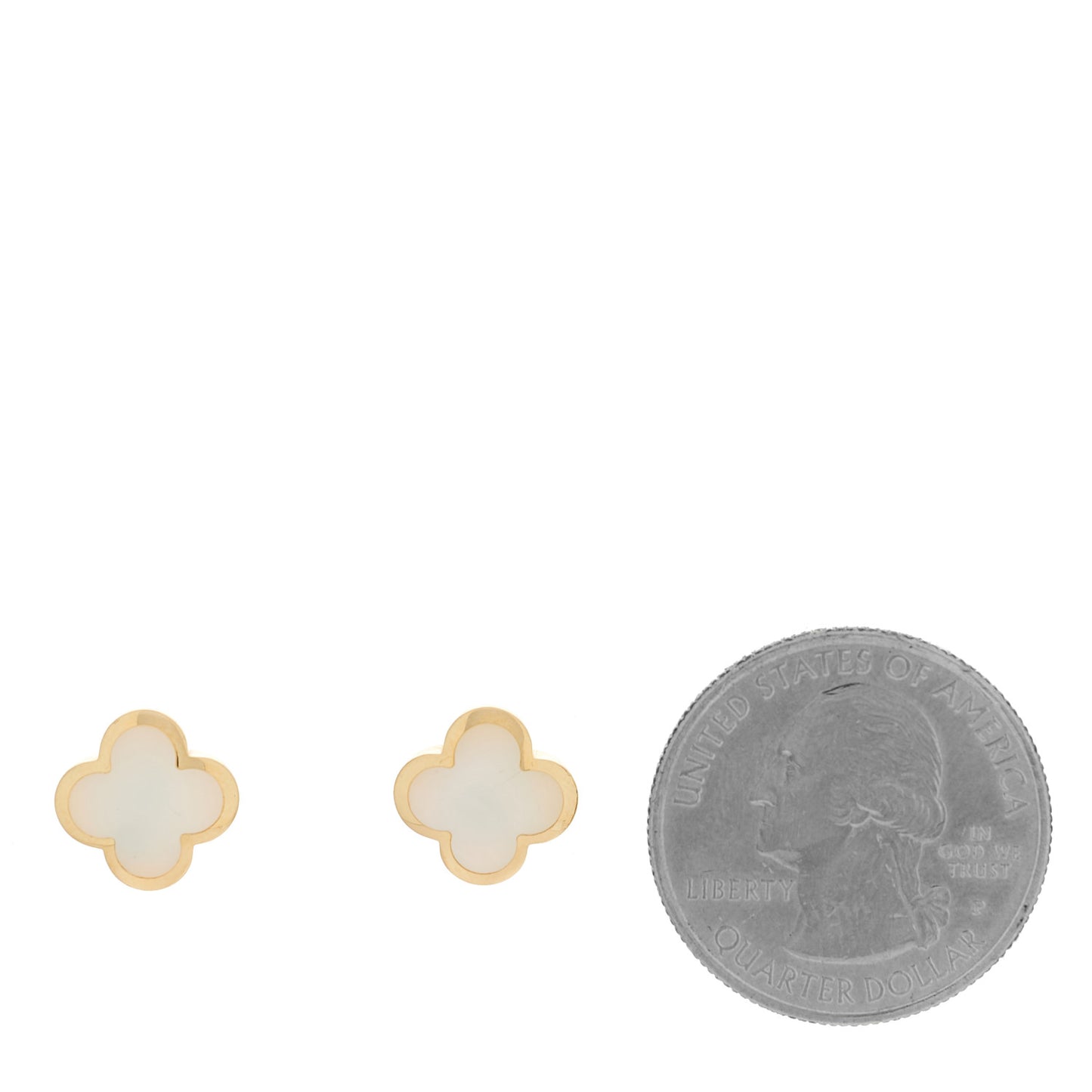 18K Yellow Gold Mother of Pearl Pure Alhambra Earrings