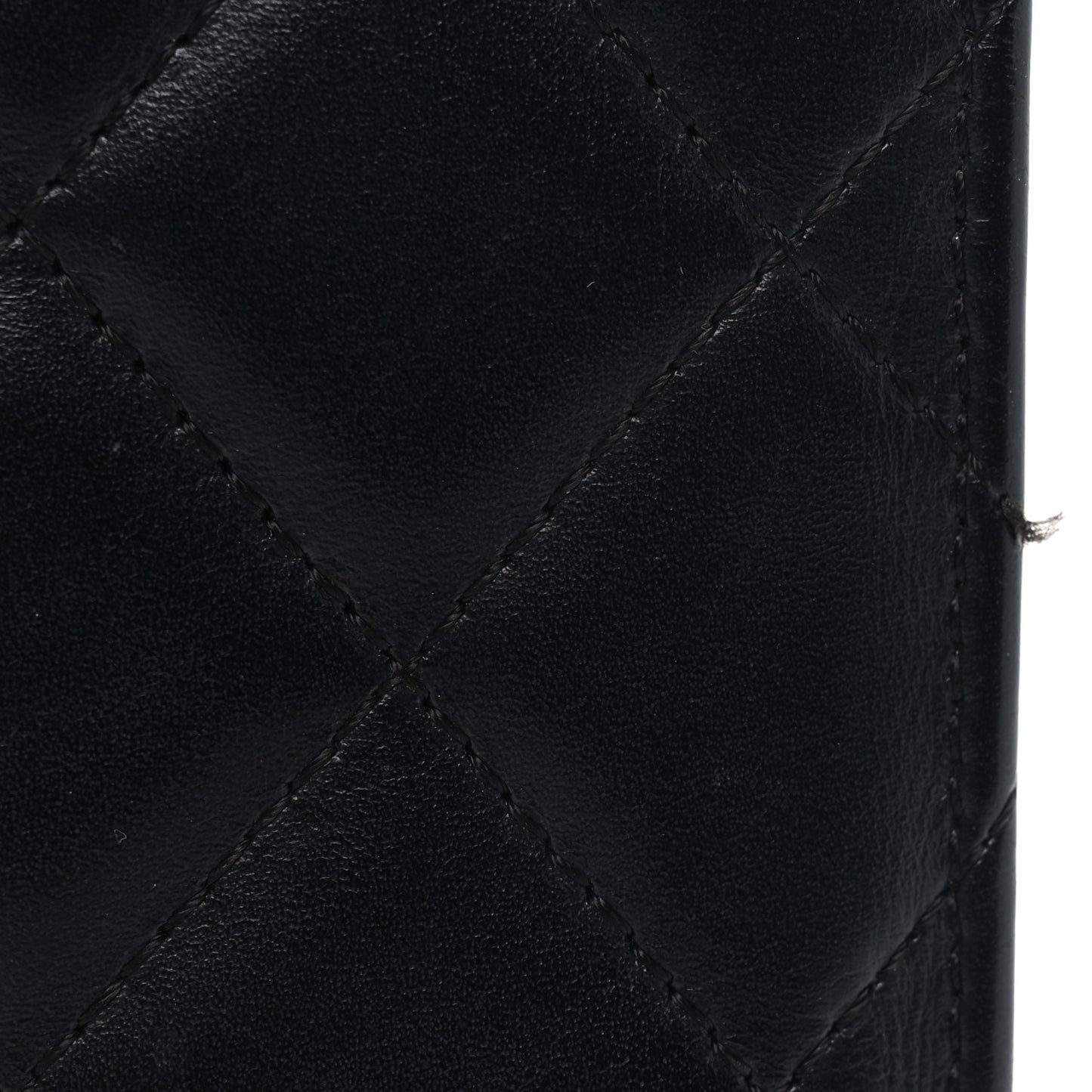 Calfskin Quilted Cambon Yen Wallet Black
