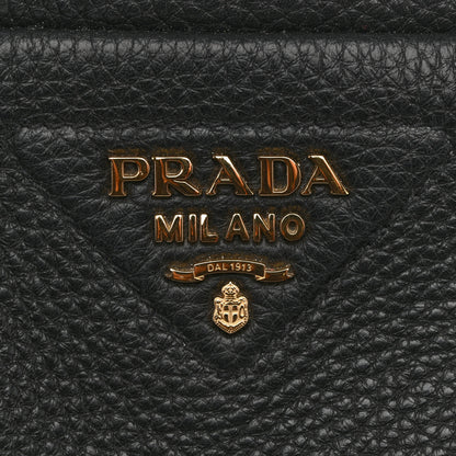 Prada Vitello Daino Soft Medium Double Zip Shoulder Bag Black 12 of 13