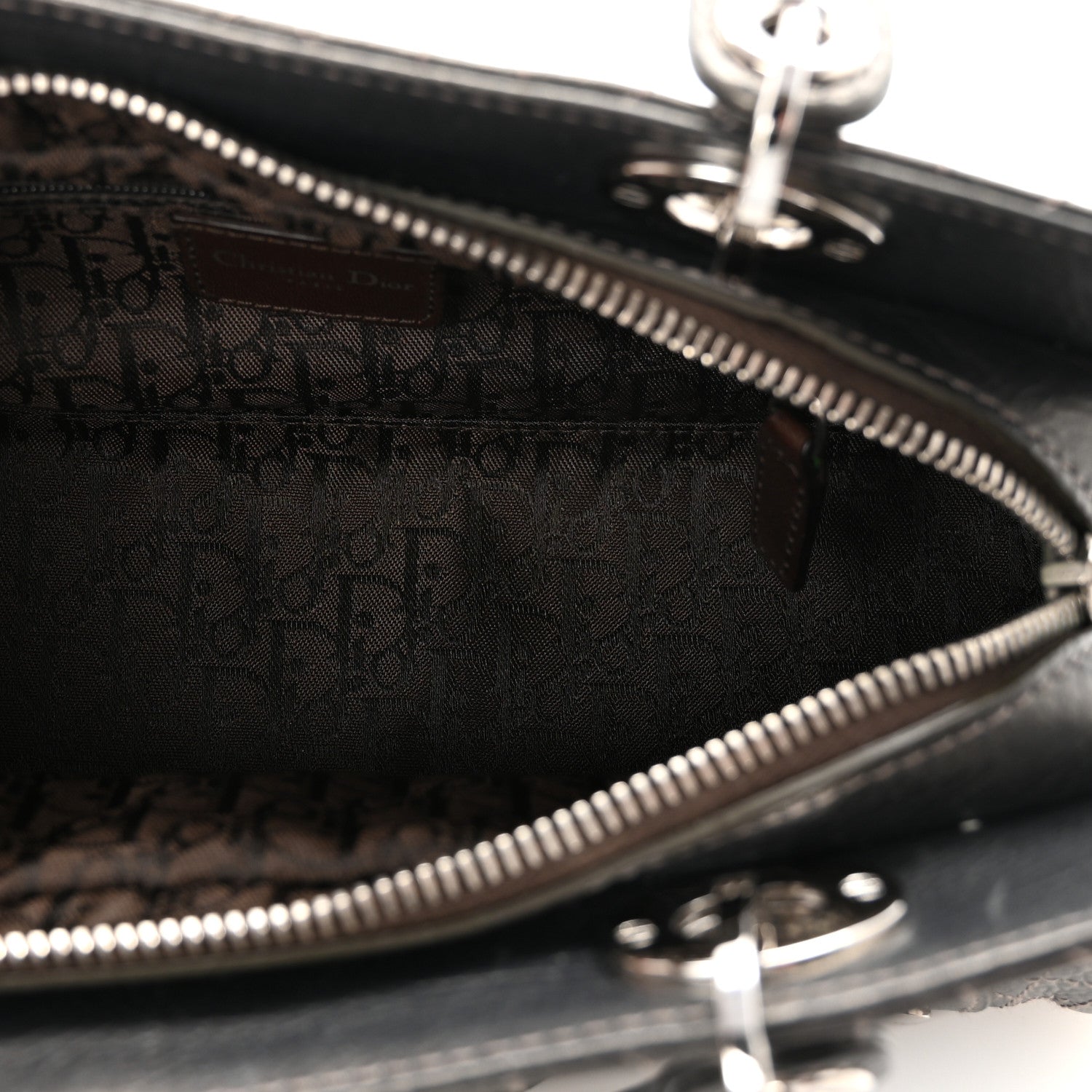 Christian Dior Metallic Calfskin Cannage Stitched Small East West Lady Dior Bronze 5 of 10