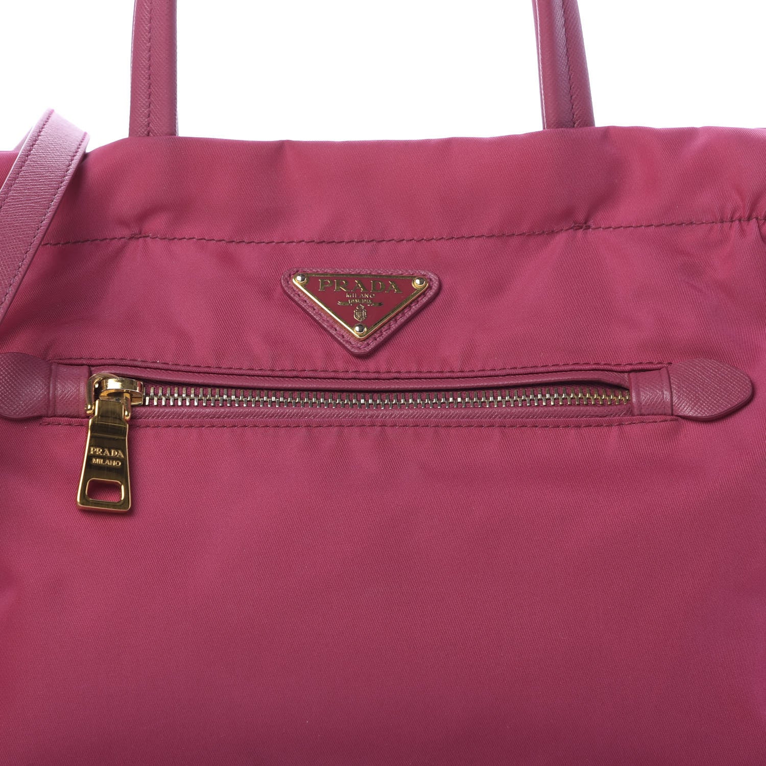 Prada Tessuto Nylon Saffiano Tote Ibisco 12 of 12