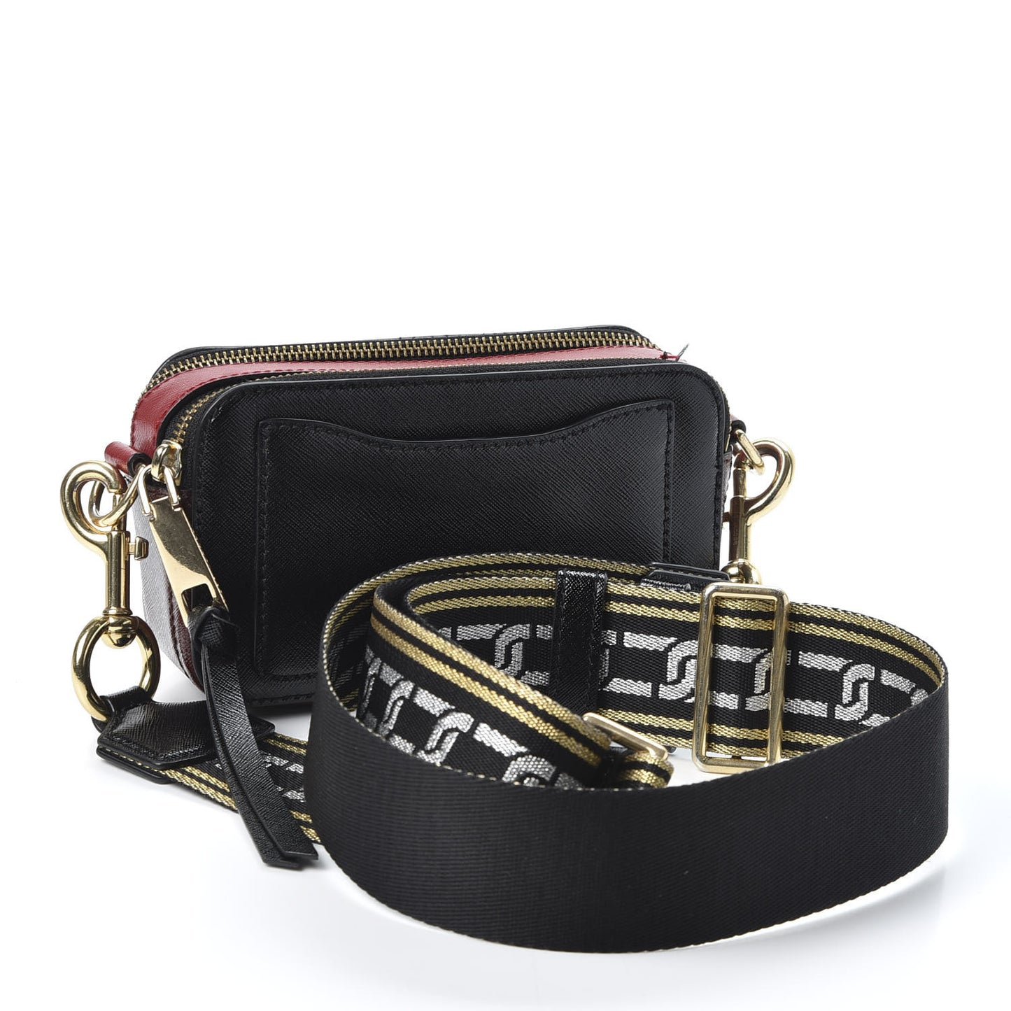 Saffiano Small Snapshot Camera Bag Black Multi