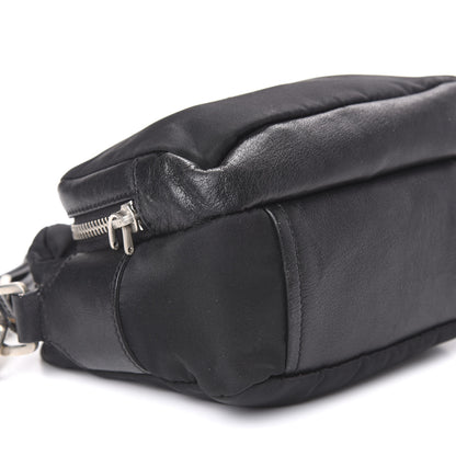 Prada Soft Calfskin Saffiano Nylon Shoulder Bag Black 7 of 9