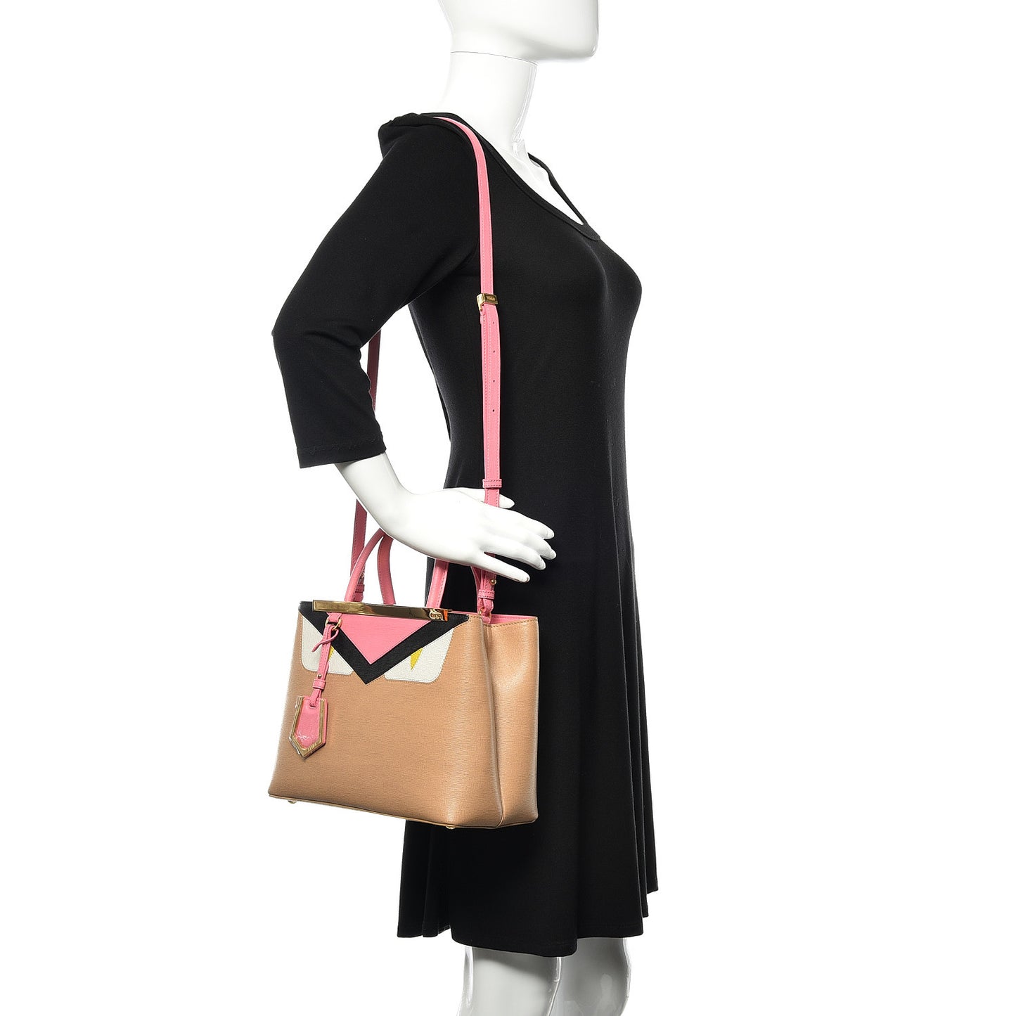 Vitello Elite Monster Petite 2Jours Tote Cuoio Lollypop Multicolor