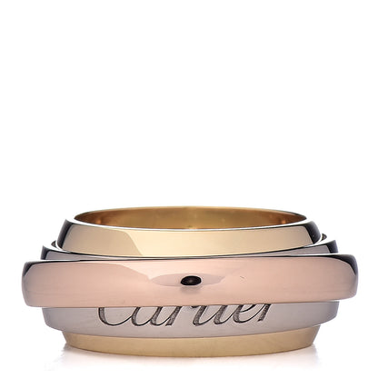 Cartier 18K Pink Yellow White Gold Trinity Spinner Band Ring 51 5.75 1 of 5