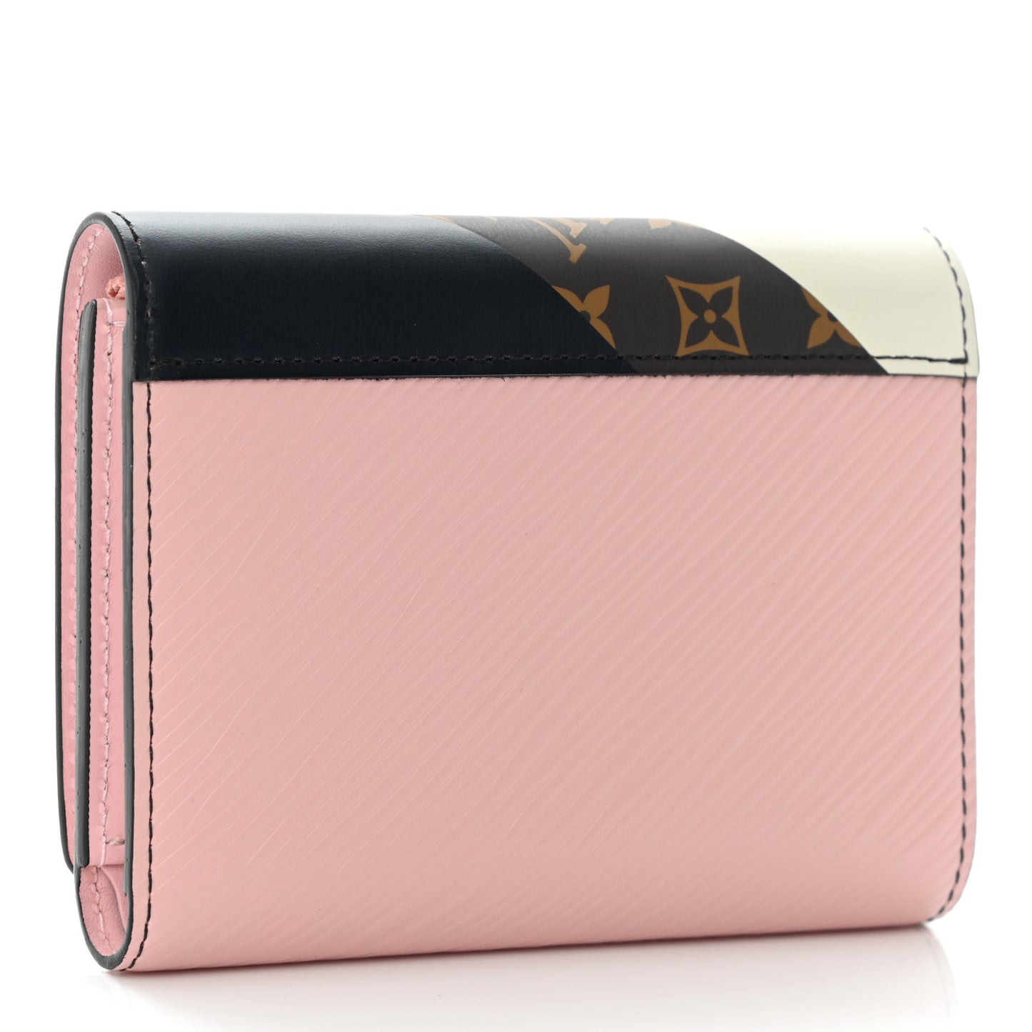 Epi Monogram Tape Twist Compact Wallet Rose White