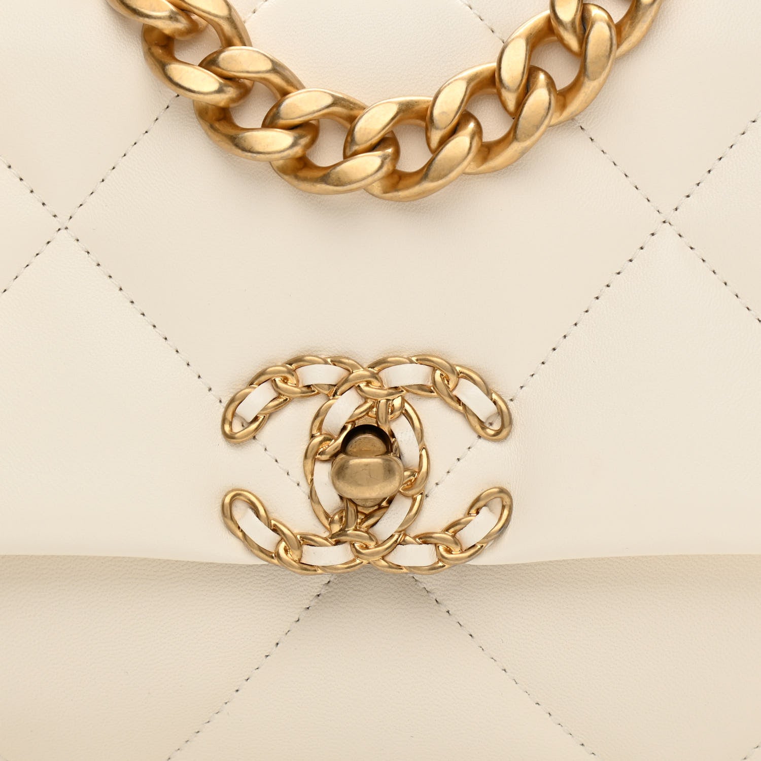 Chanel Lambskin Quilted Medium Chanel 19 Flap White 8 of 11