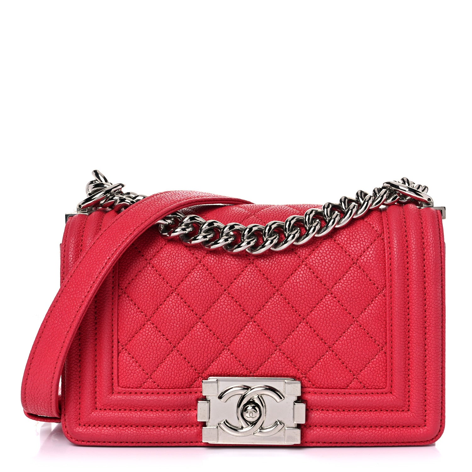 Chanel Caviar Quilted Small Boy Flap Red 1 of 15