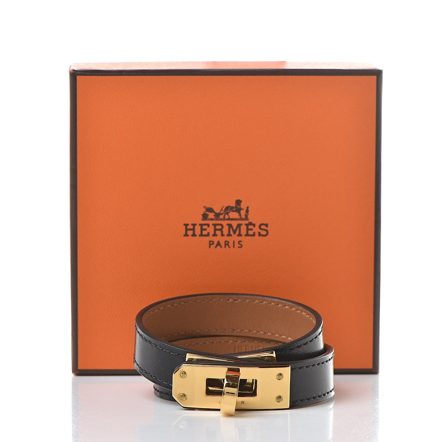 Box Kelly Double Tour Bracelet XS Black