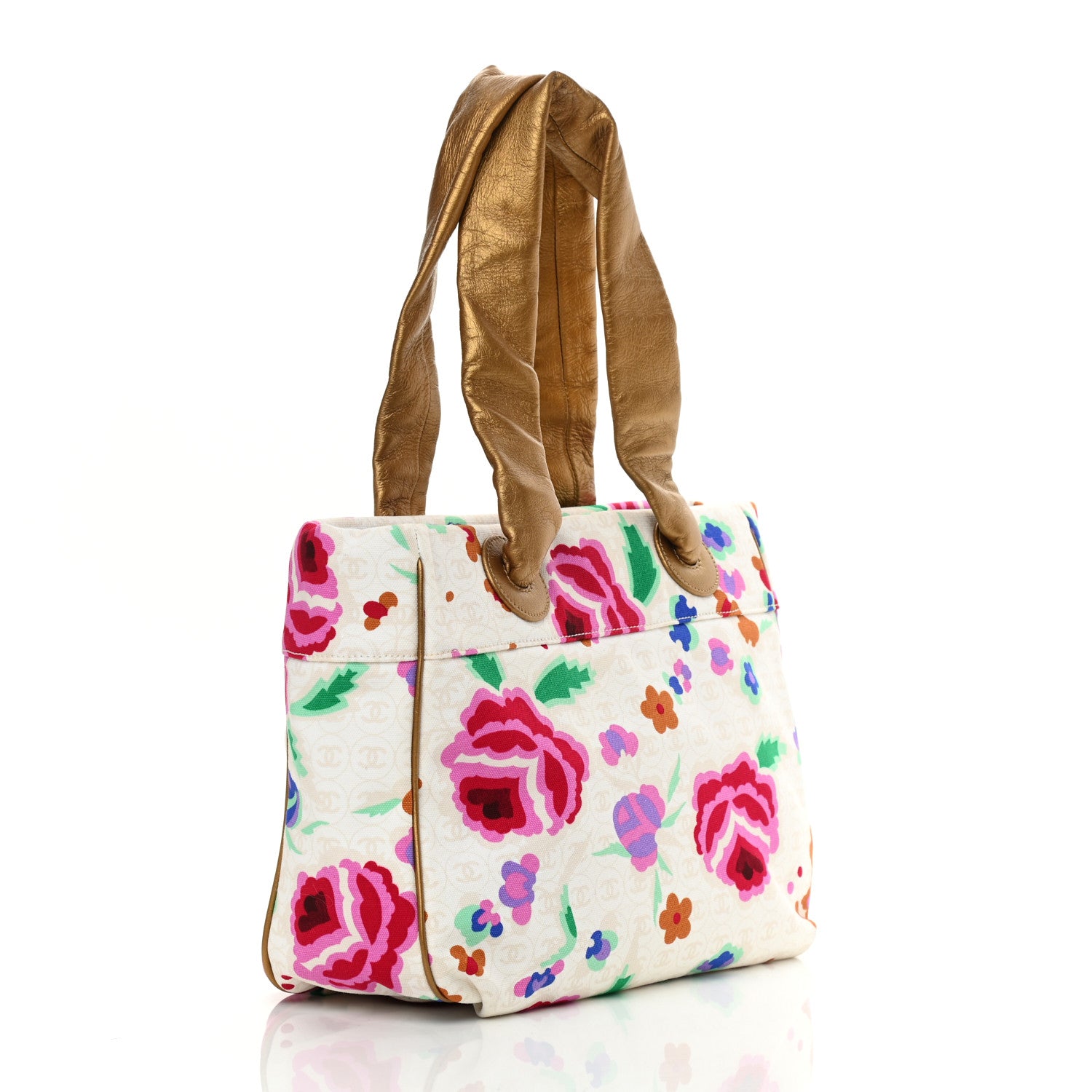 Chanel Canvas Floral Print Tote Multicolor 3 of 12