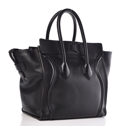 Celine Drummed Calfskin Mini Luggage Black 3 of 11
