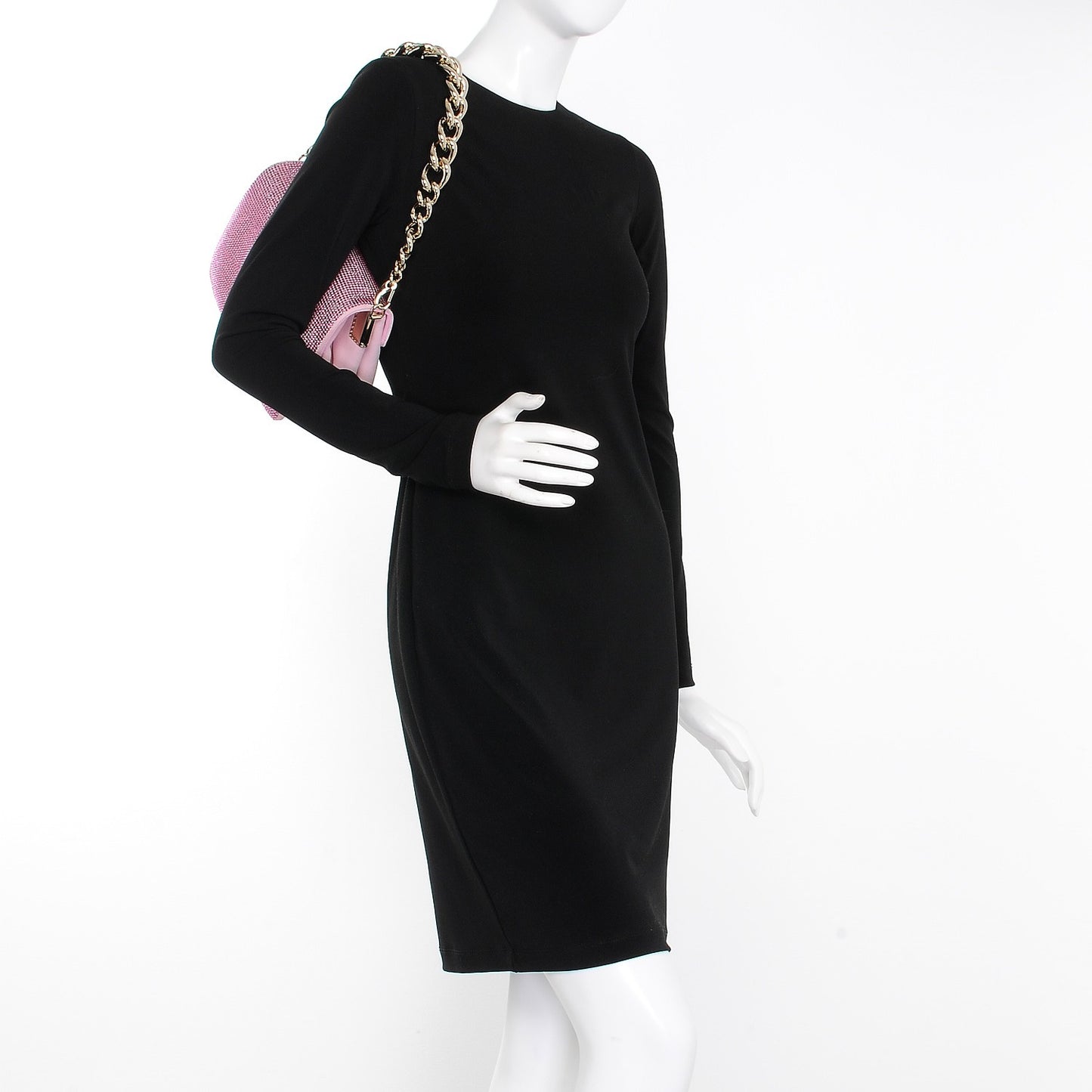 Suede Crystal Palazzo Sultan Evening Bag Pink