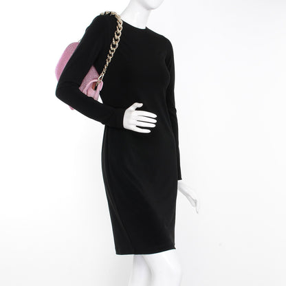 Versace Suede Crystal Palazzo Sultan Evening Bag Pink 2 of 6