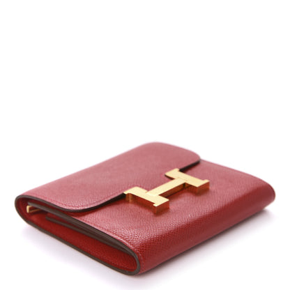 Hermes Epsom Constance Short Wallet Rouge Casaque 4 of 8