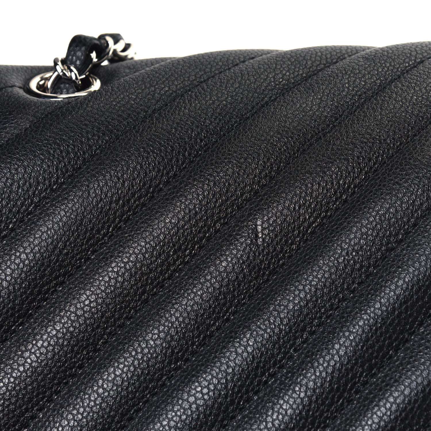 Chanel Caviar Chevron Quilted Large Puffy CC Flap Black 5 of 6
