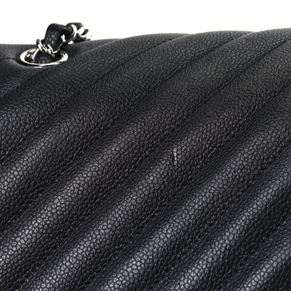 Chanel Caviar Chevron Quilted Large Puffy CC Flap Black 5 of 6