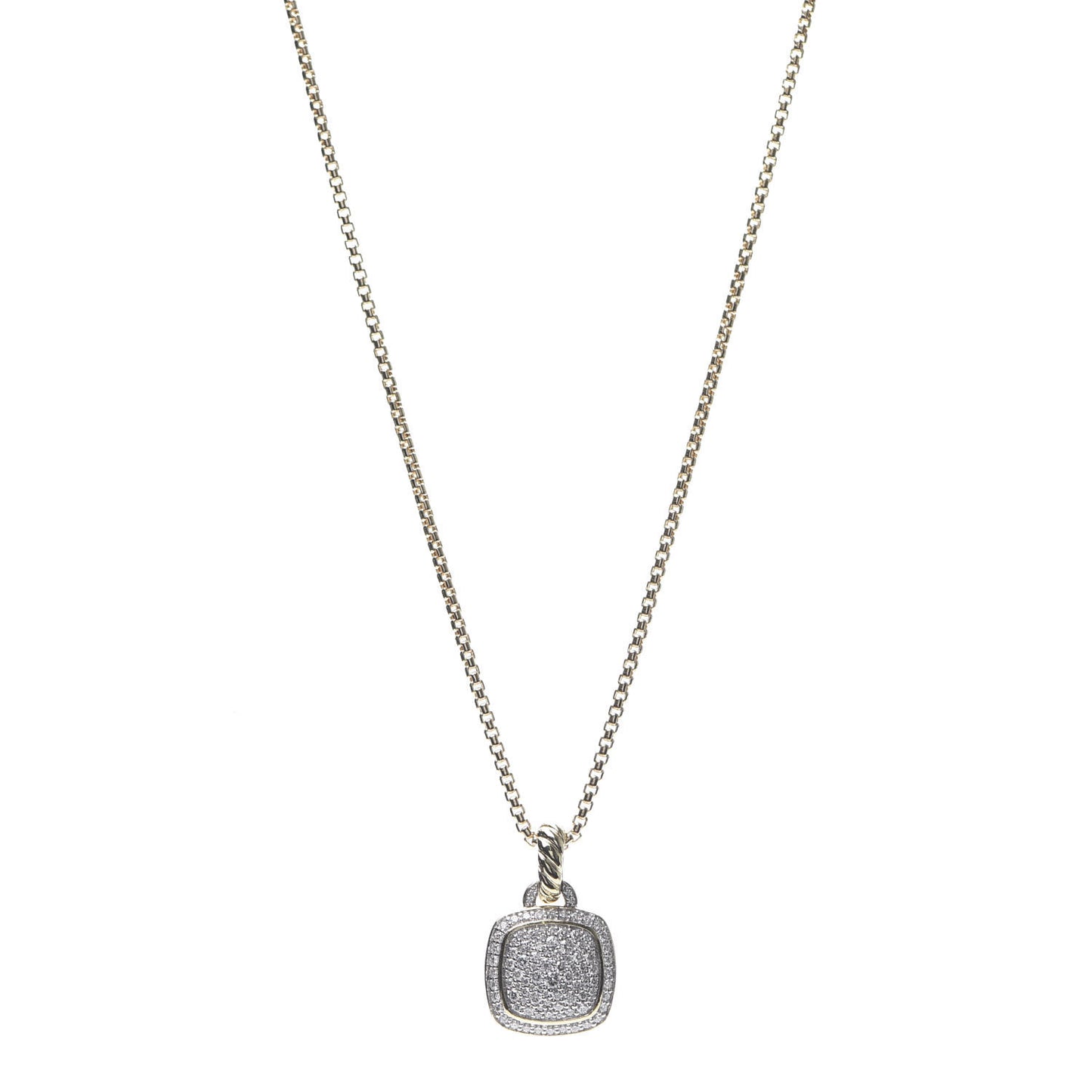 18K Yellow Gold Diamond 11mm Albion Pendant Necklace