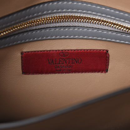 Valentino Garavani Calfskin Rivet Colorblock Shoulder Bag Grey Red 5 of 8