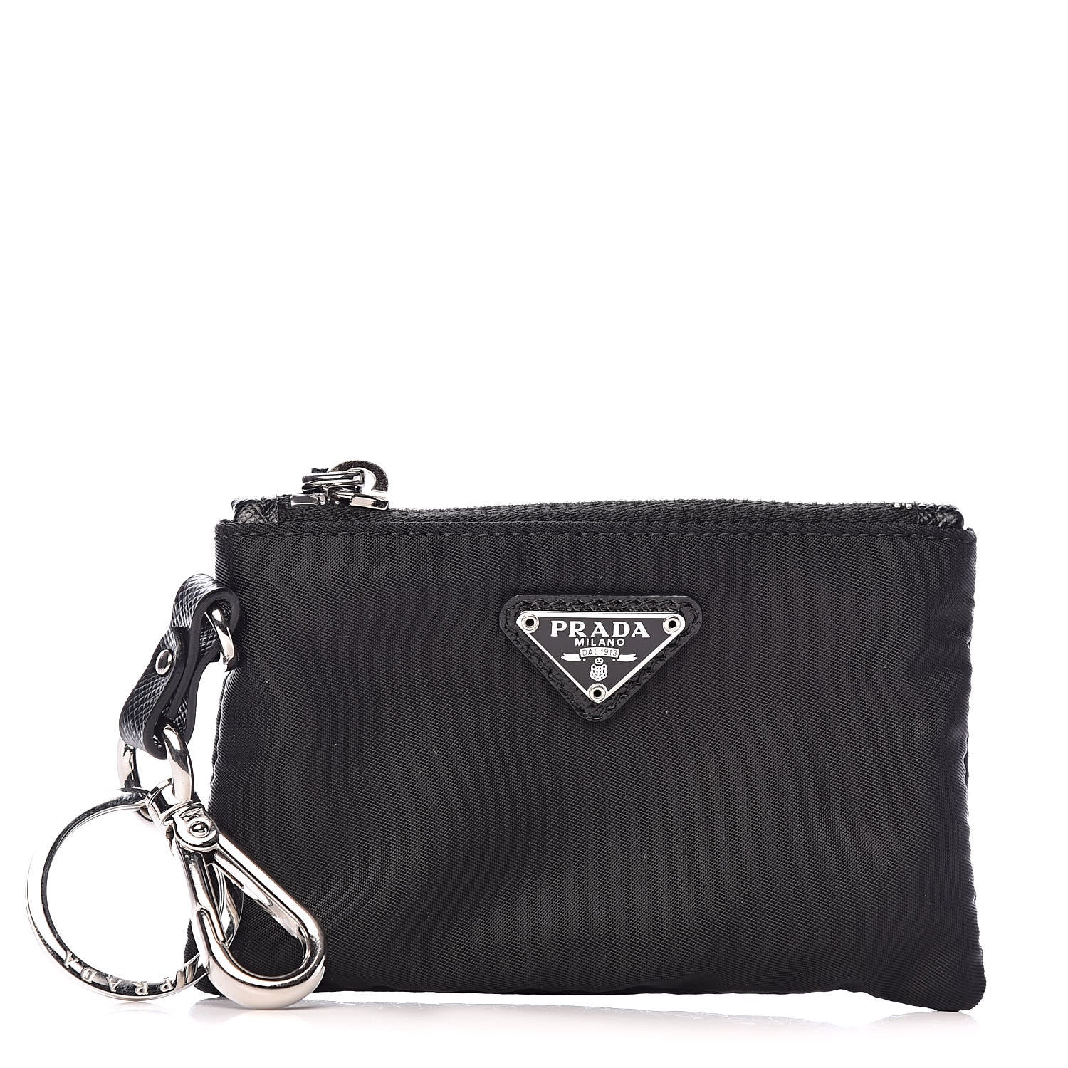 Prada Tessuto Nylon Key Pouch Black 1 of 7