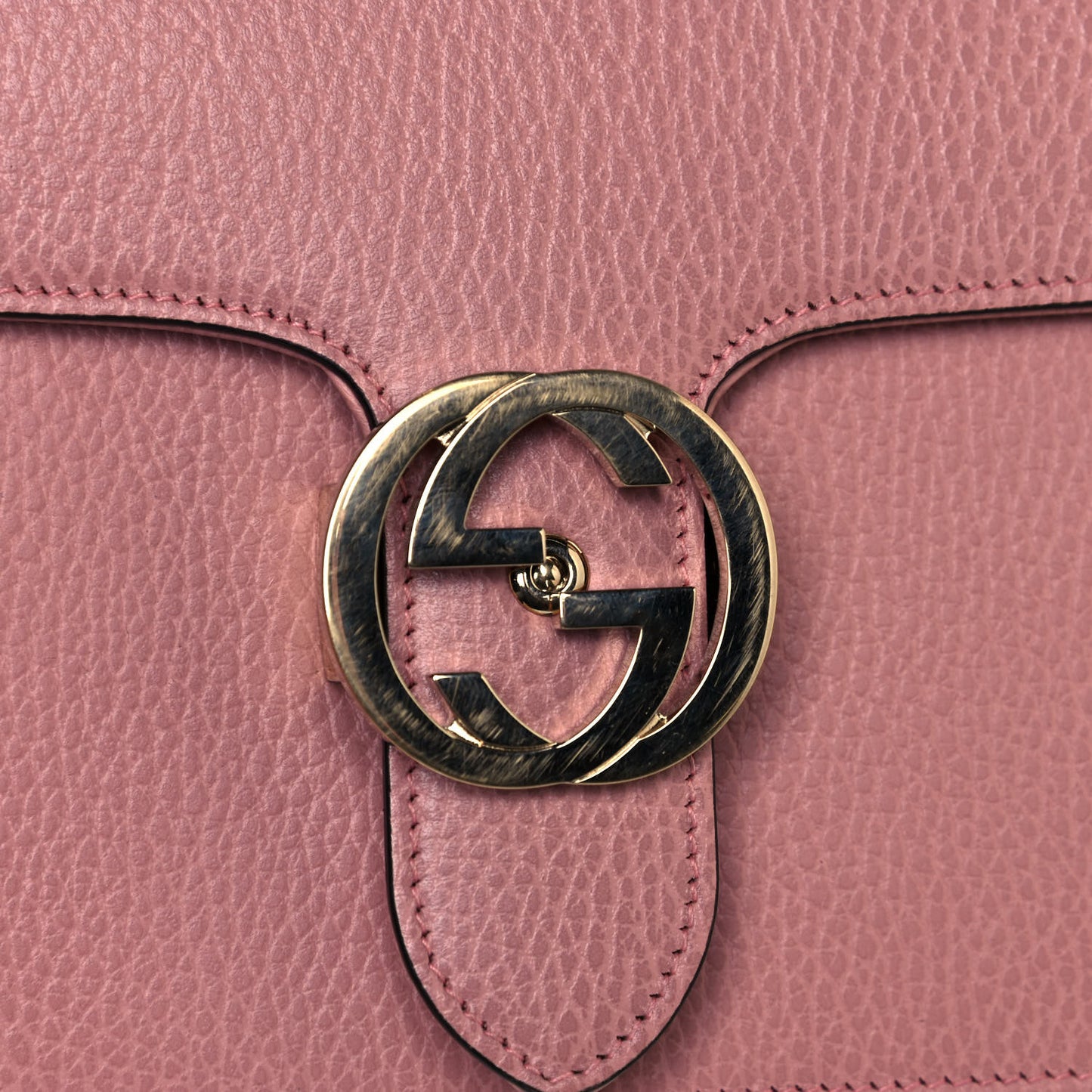 Dollar Calfskin Interlocking G Shoulder Bag Soft Pink