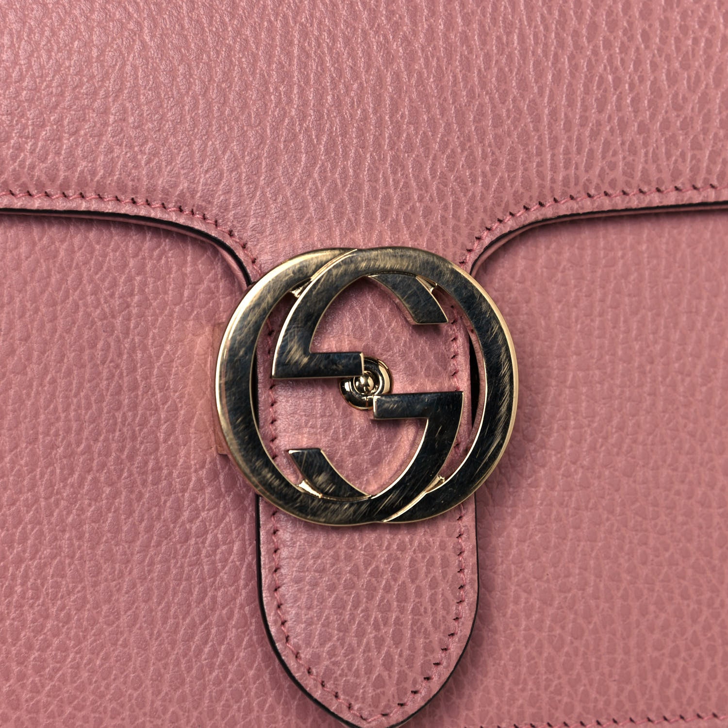 Gucci Dollar Calfskin Interlocking G Shoulder Bag Soft Pink 12 of 12