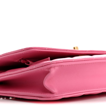 Chanel Lambskin Quilted CC Pearl Crush Wallet on Chain WOC Pink 10 of 13