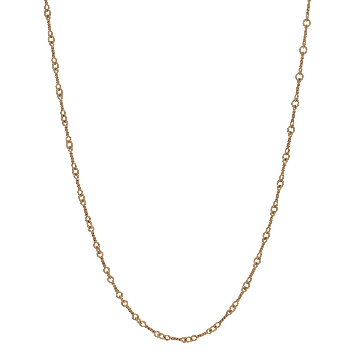 22K Yellow Gold Twist Chain Necklace 18"