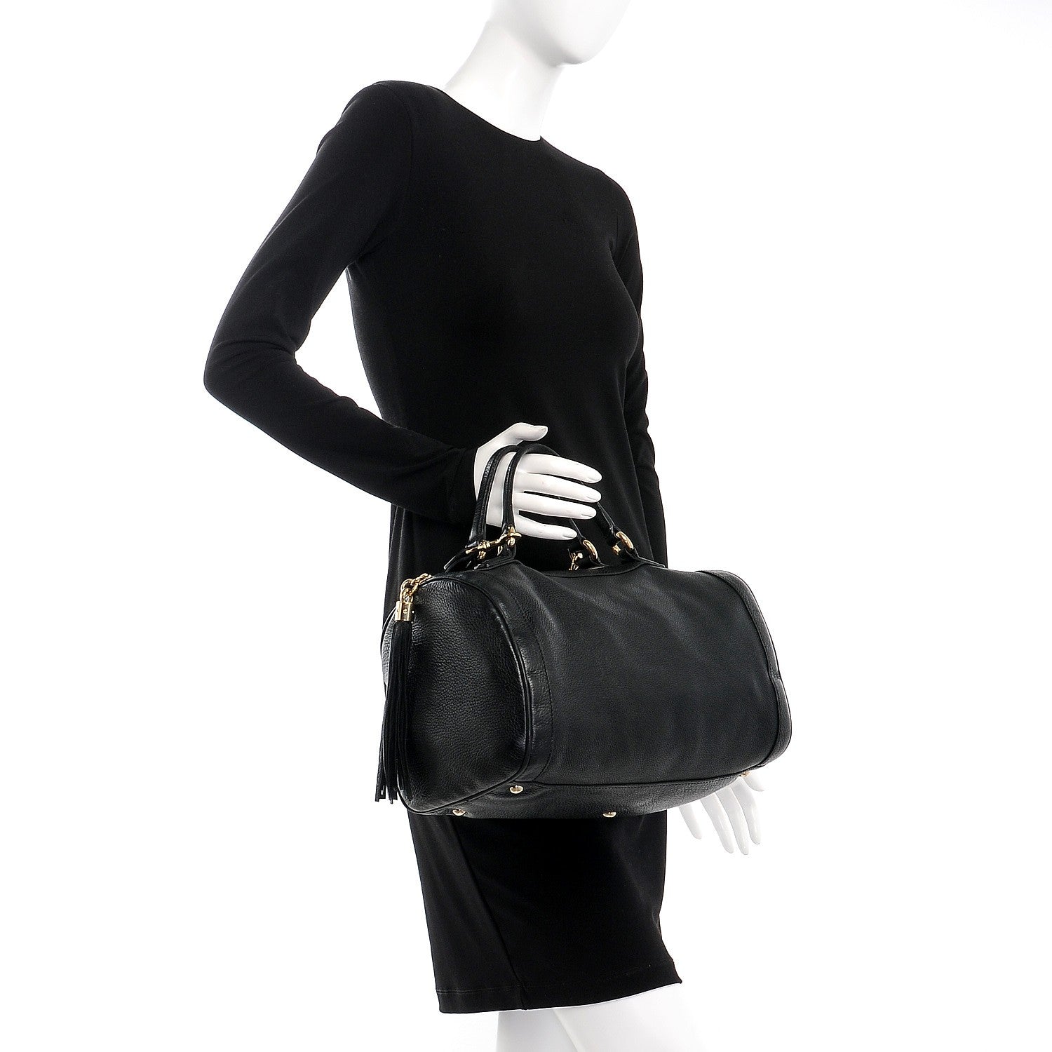 Gucci Pebbled Calfskin Medium Soho Boston Black 3 of 10