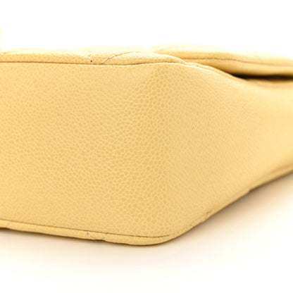 Chanel Shiny Caviar Quilted Large Chain Melody Flap Yellow 10 of 11
