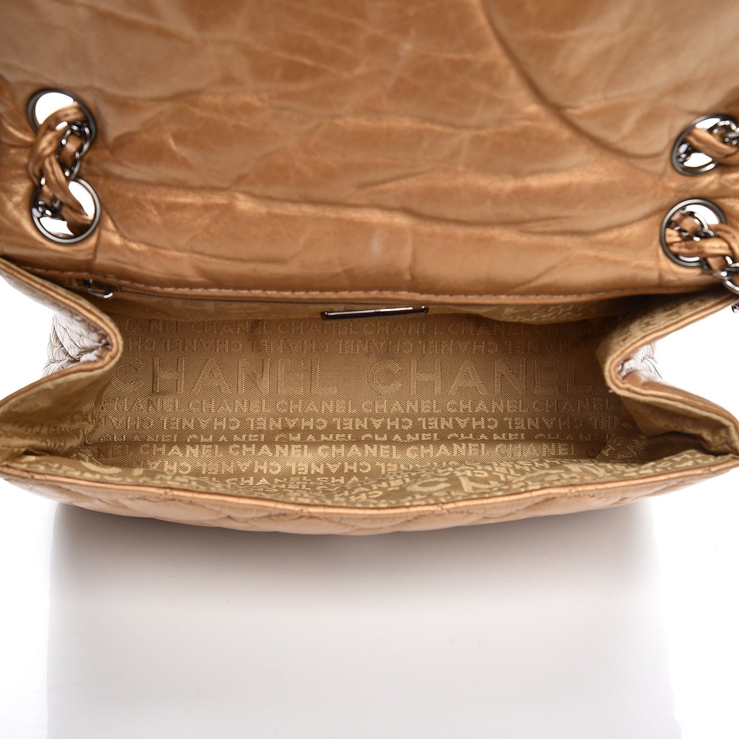 Aged Calfskin Vintage Ligne Flap Gold