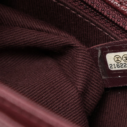 Chanel Goatskin Quilted Large Perfect Edge Flap Burgundy 9 of 14