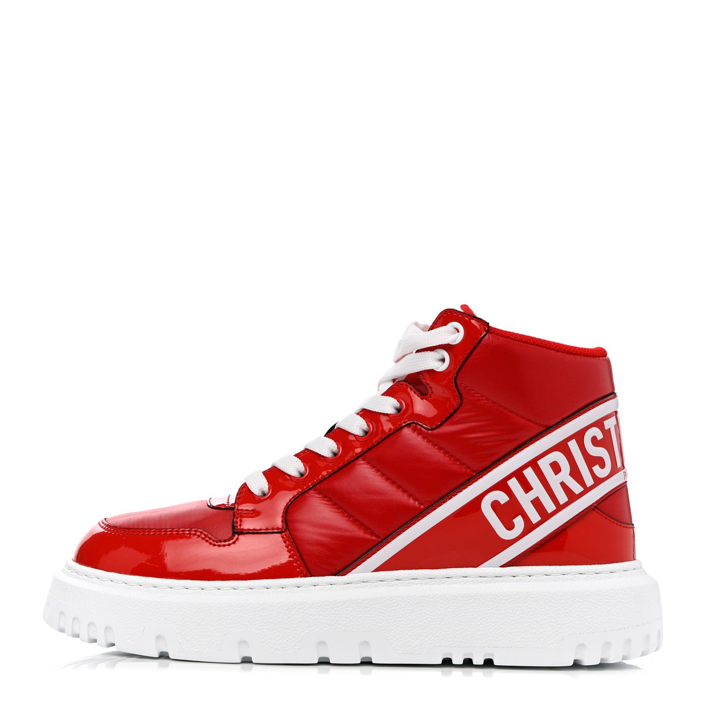 Nylon Fabric Womens D-Player High Top Sneakers 36.5 Red