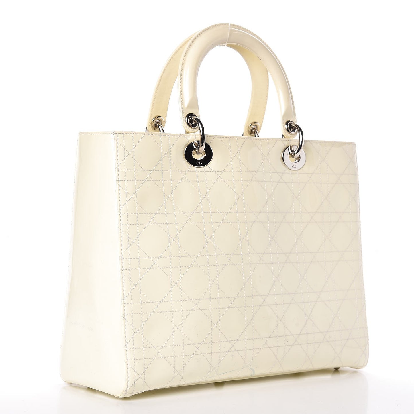 Patent Cannage Large Lady Dior White