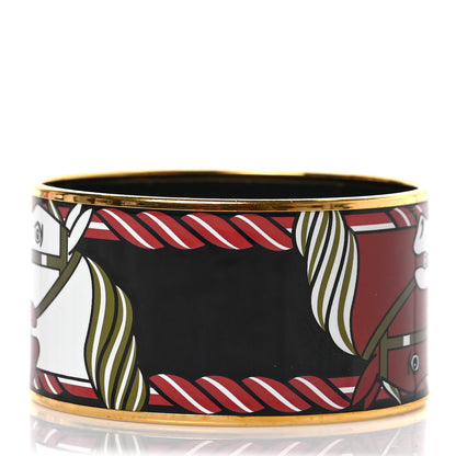 Hermes Enamel Printed Quadrige Extra Wide Bangle 70 3 of 5