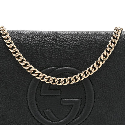 Gucci Pebbled Calfskin Medium Soho Flap Crossbody Black 8 of 10