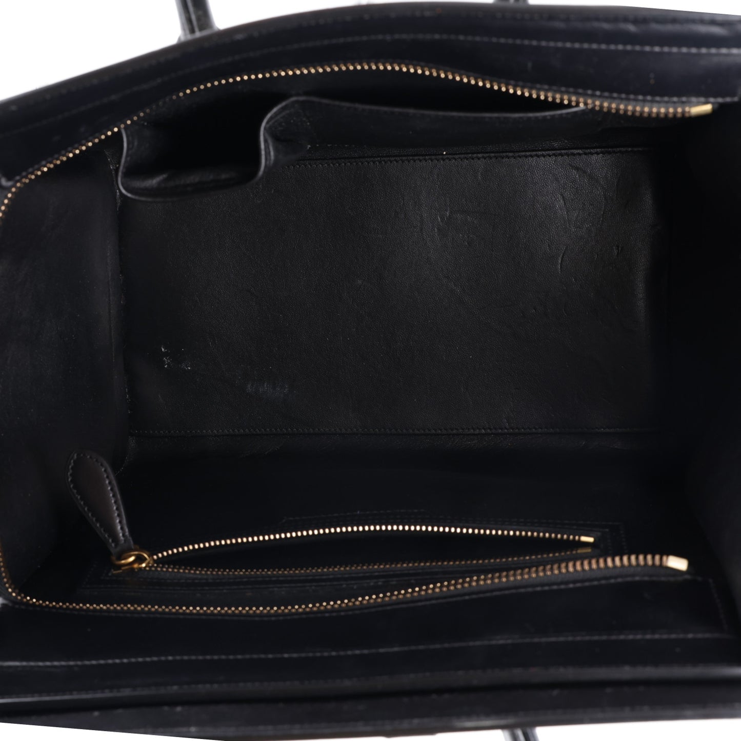 Smooth Calfskin Multicolor Double Stitching Micro Luggage Black
